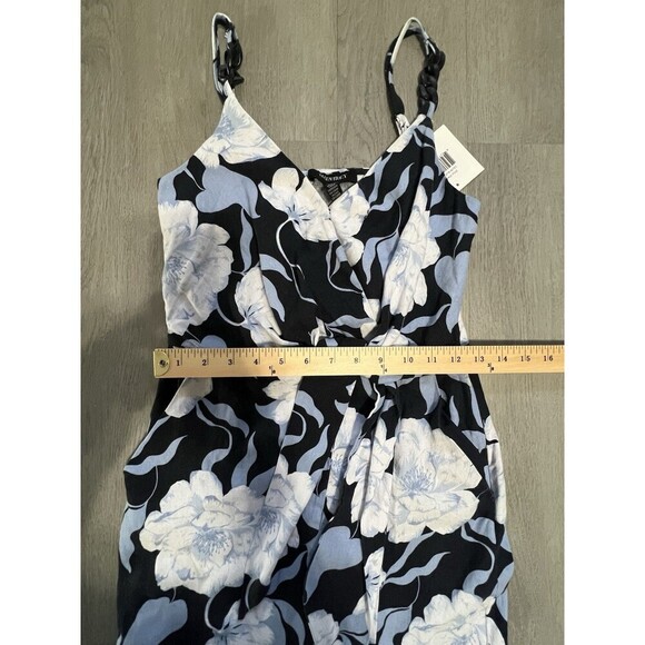 NWT Ellen Tracy Side Tie Linen Blend Midi Dress Women's XS Floral - Picture 15 of 16